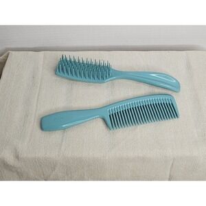 Vintage 1970s Avon Brush And Comb Seahorse Logo Blue Set
